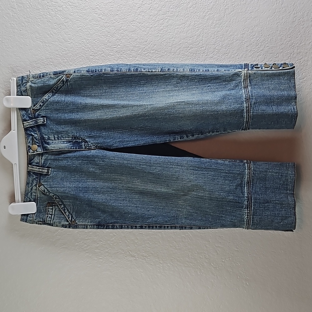 a.n.a | NWT Women's Crop 5 Pocket Button  Detail Hem Denim Jeans Sz 8